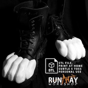 Print at home, Subtle foot paws (five toes) STL file