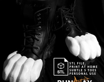 Print at home, Subtle foot paws (five toes) STL file