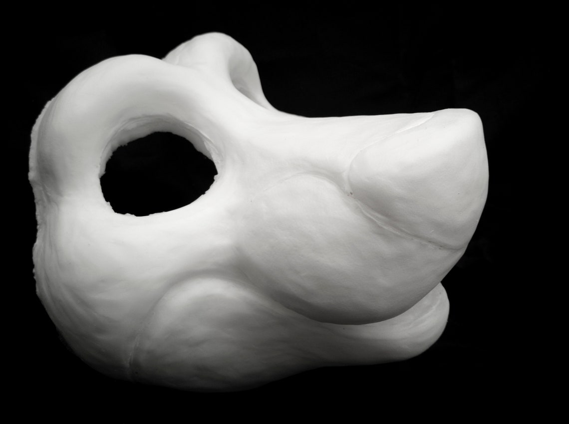 Cut & Carved Long muzzle Canine soft foam head base for Etsy