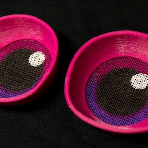 Pink follow me effect toony eyes for costumes, fursuits and mascots (1 pair)(Many colours and custom painted options) Waterproof
