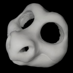 Cut & Carved Kemono Point nose dragon soft foam head base for costumes, mascots and fursuits.