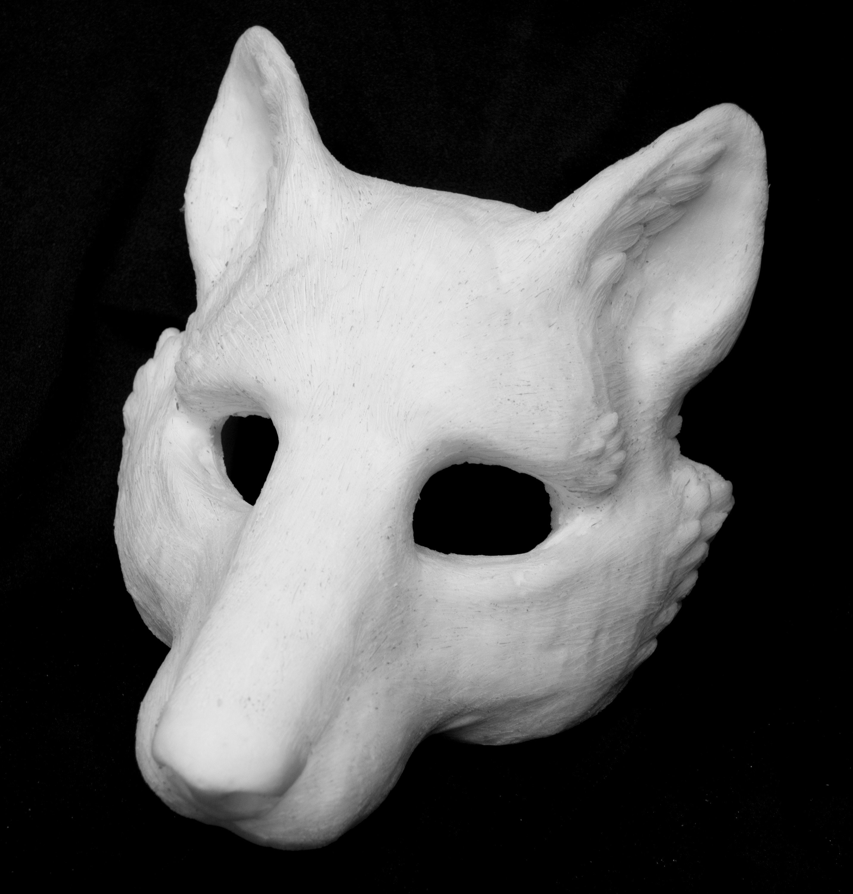 Fox, Vulpine Mask, Unpainted, Soft Foam for LARP Combat Theatre