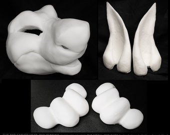 Manokit bundle deal: cut and carved head base, Eyes and Feet padding, for costumes mascots and fursuits.