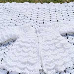 Crochet Baby Cardigan: Crochet Toddler Cardigan, Soft Acrylic Matinee Jacket, Made To Order