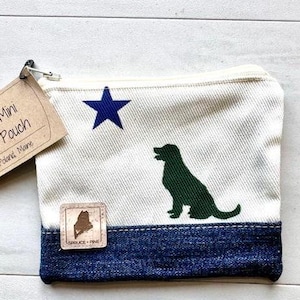 Maine Flaggen-Hunde Mini Beutel Geldbörse