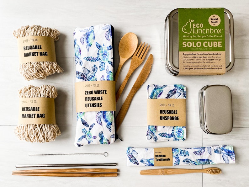 Zero Waste Kit Customizable Spruce and Pine Vegan Gift Set Zero Waste Birthday Gift image 4