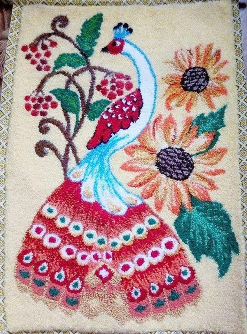 Handmade Ukrainian Tapestry with fire bird Top Pattern Rug | Etsy
