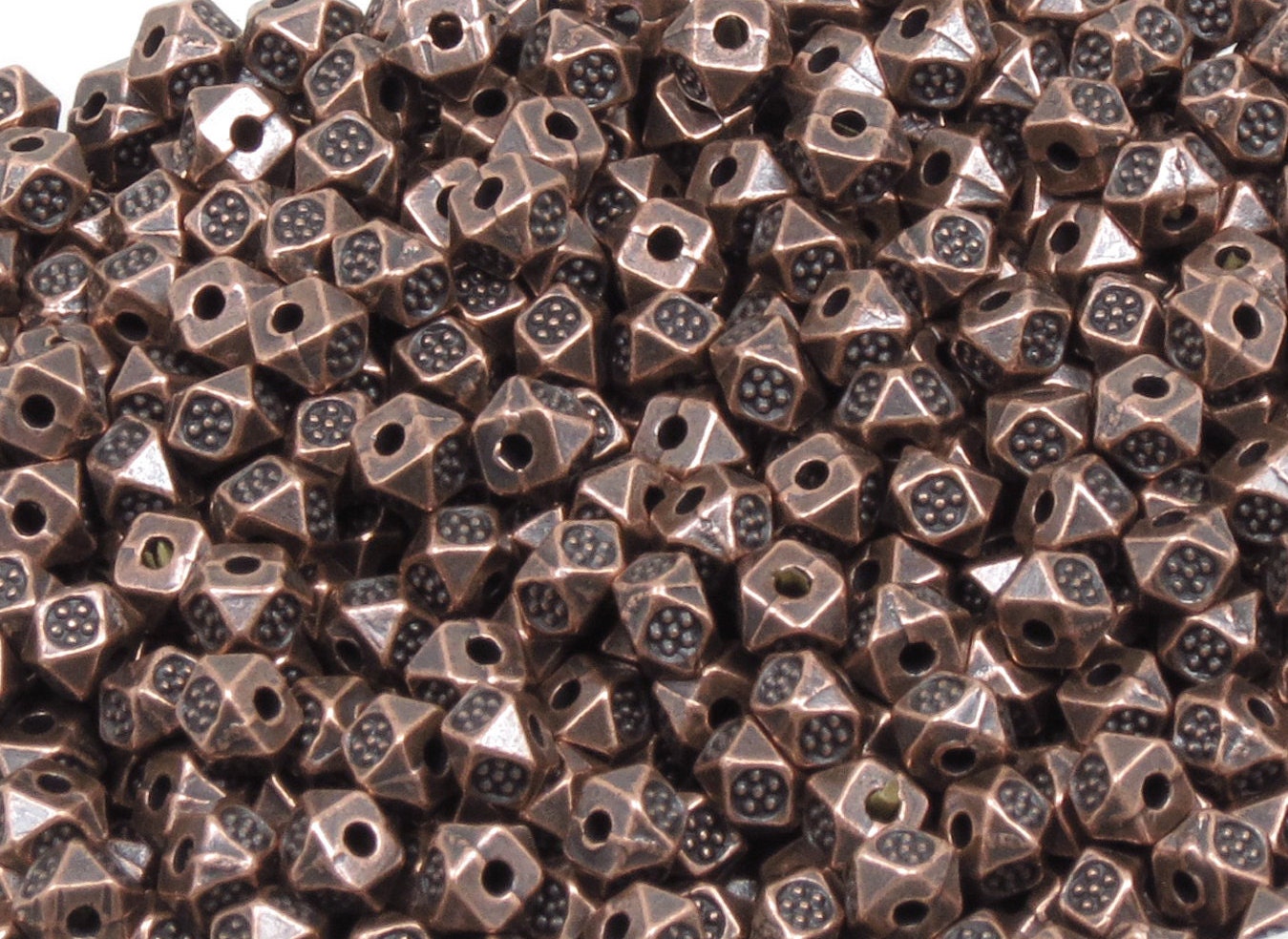 Copper Spacer Beads Package of 10 Flat Swirl Patterned 8mm Beads for  Jewelry Making Beautiful Quality 