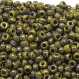 6/0 MIYUKI SEED BEADS - Dark Yellow Picasso - 4519 - (10grams-25 grams-50 grams)