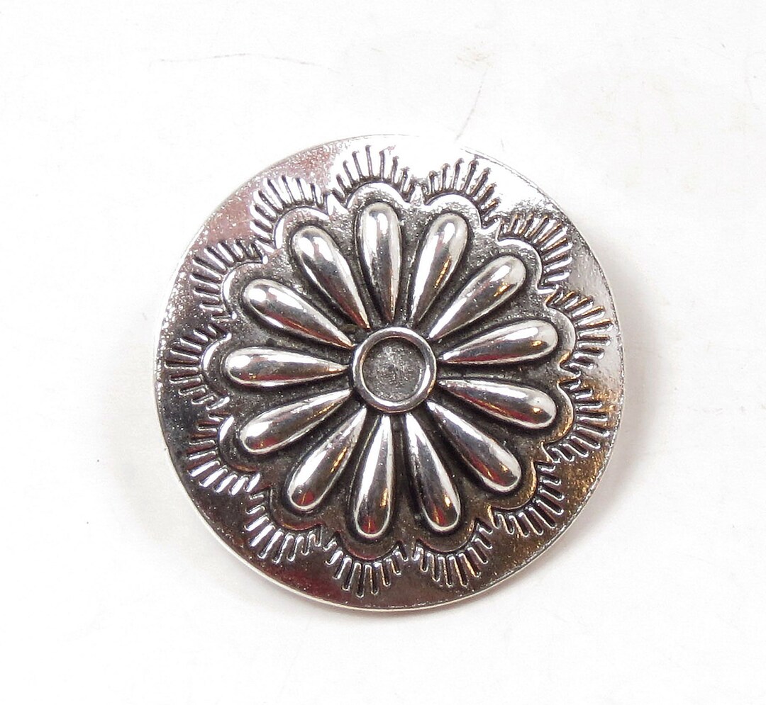Silver Southwestern Concho Buttons Antique Silver Metal Shank Buttons