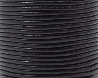 1.5mm Black Round Leather Cord - Genuine Indian Leather Cord - Lead Free Round Leather Cord For Jewelry Making