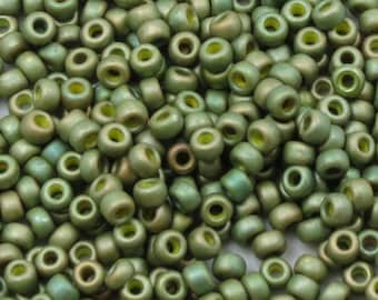 6/0 Matte Metallic Light Olive Green - Miyuki #2033 - 10 Grams, 25 grams, 50 grams