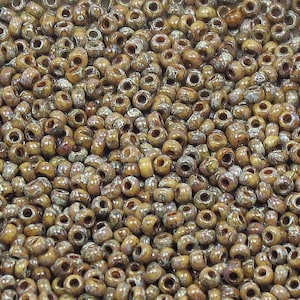 11/0 Miyuki Seed Beads - Opaque Brown Picasso - #4517 - (10 grams - 25 grams - 50 grams)