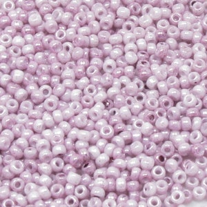 8/0 Toho Seed Beads - Marbled Opaque Pink - Toho 1200 - 10 grams-25 grams-50 grams