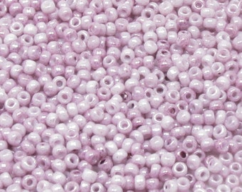 8/0 Toho Seed Beads - Marbled Opaque Pink - Toho 1200 - 10 grams-25 grams-50 grams