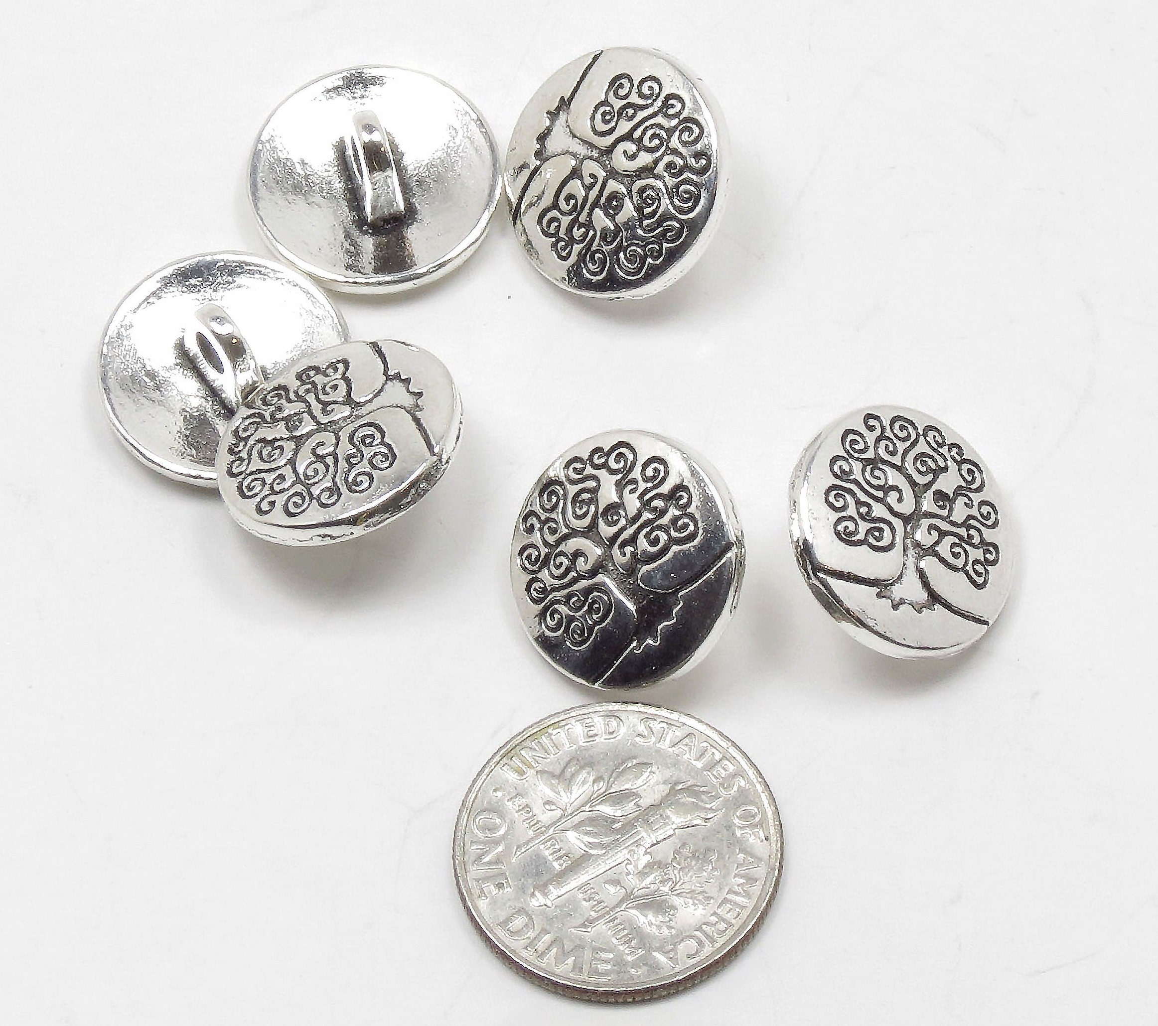 LOUIS VUITTON ~ Authentic Vintage Silver Tone Metal Buttons - Price for 1  Button
