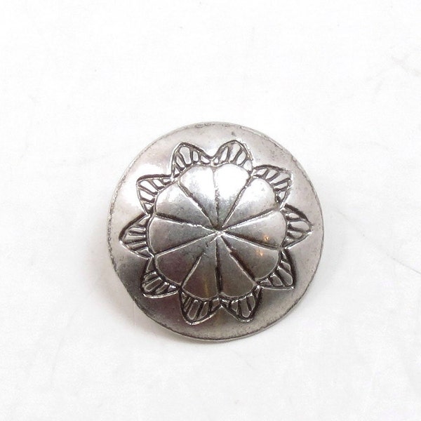 6 pcs. Silver Southwestern Concho Button - Antique Silver Metal Shank Buttons - 18mm (3/4") Round Sewing Buttons - 6 pcs. Bu339