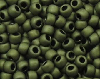 6/0 Matte Dark Olive Toho #617 - Toho 6/0 Seed Beads - 10 Grams, 25 grams, 50 grams