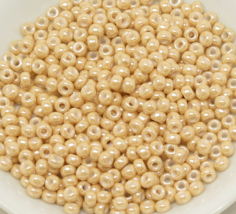 6/0 Light Caramel Ceylon Seed Beads Miyuki 593 Cream Etsy
