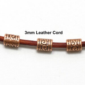 25 or 50pcs ANTIQUE COPPER CYLINDER Spacer Bead - 9mm x 7mm - Hole 3.5mm - Zinc Alloy Lead And Cadmium Free - Large Hole Bead (25 or 50pcs) Bild 2