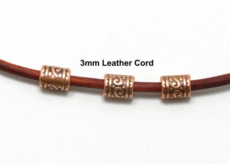 25 or 50pcs ANTIQUE COPPER CYLINDER Spacer Bead - 9mm x 7mm - Hole 3.5mm - Zinc Alloy Lead And Cadmium Free - Large Hole Bead (25 or 50pcs) Bild 2