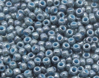 6/0 Toho Seed Beads - Marbled Opaque Turquoise/ Luster-Transparent Blue - Toho 1208 - 10 grams-25 grams-50 grams