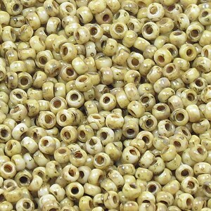 11/0 Miyuki Seed Beads - Opaque Yellow Picasso - #4512 - (10 grams - 25 grams - 50 grams)