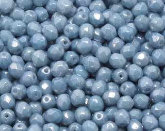 4mm Coin Fire Polished Faceted Jet Picasso Beads 50 Pieces