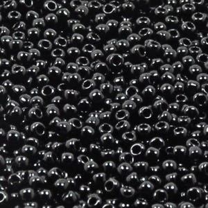 11/0 Matsuno Seed Beads - 11/0 Round Opaque Black - Like Miyuki #401 and Toho #49 - (10 grams - 25 grams - 50 grams)