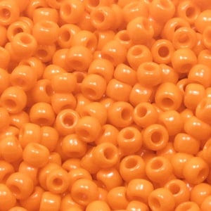 6/0 Opaque Orange Seed Beads - Miyuki 405 - Orange Japanese Seed Beads - 10 Grams - 25 Grams - 50 Grams