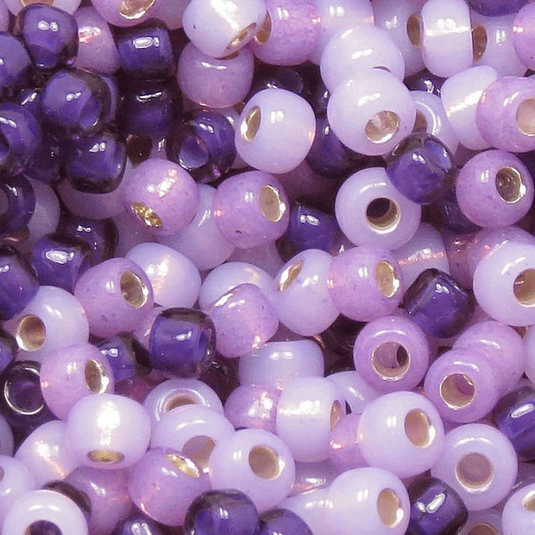 6/0 Custom Seed Bead Mix 616 -  Purple, Amethyst, And Lilac Seed Bead Mix - Kumihimo Beads - (10grams-25 grams-50 grams)
