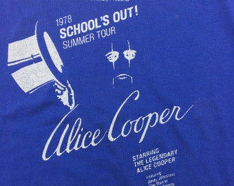 Vintage Alice Cooper  1978 School&#39;s Out Summer Tour Shirt - Rare
