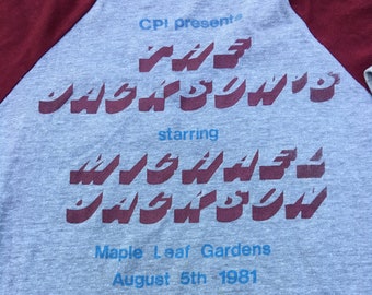Vintage The Jacksons 1981 Tour Canada Raglan Camiseta RARE