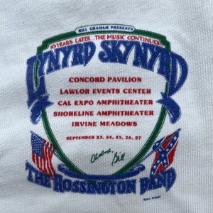 Vintage Bill Graham Presents  Lynyrd Skynyrd 1987 Tour Long Sleeve Polo Shirt RARE