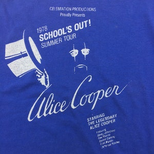 Vintage Alice Cooper  1978 School&#39;s Out Summer Tour Shirt - Rare