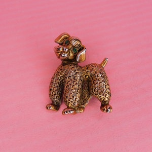 Vintage Gold Dog Poodle Pin
