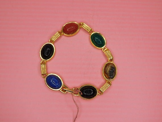 Vintage Gold Colorful Bracelet - image 2