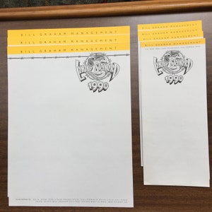 Vintage Lynyrd Skynyrd 1990 Bill Graham Management Stationery