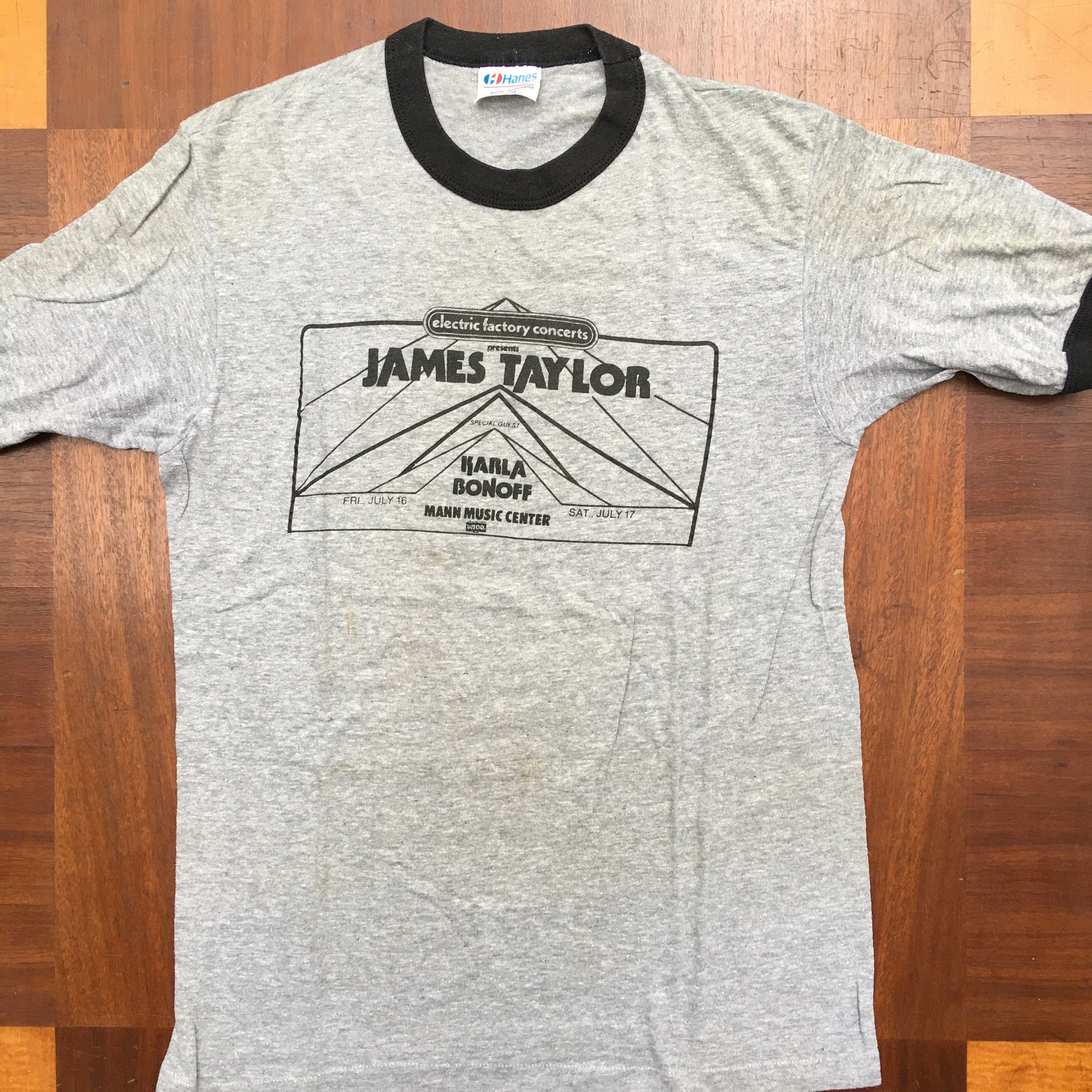 James Taylor Karla Bonoff Tシャツ 1982年 Vintage James Taylor Karla Bonoff Tour 1982 Electric Factory