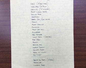 Vintage James Taylor 1982 Set List