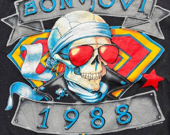 Vintage Bon Jovi 1988 T-shirt - Etsy