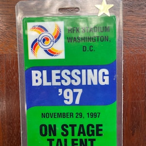 Vintage &#39;97 Blessing On Stage Talent All Access Pass RARE