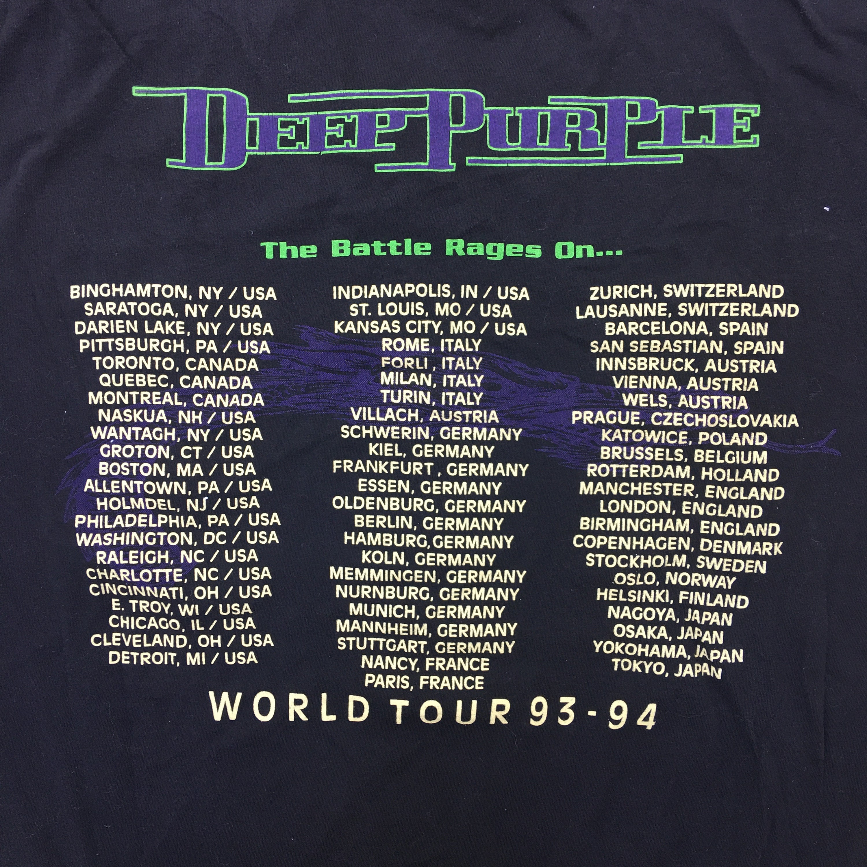 Vintage Deep Purple the Battle Rages On… World Tour 93-94 T