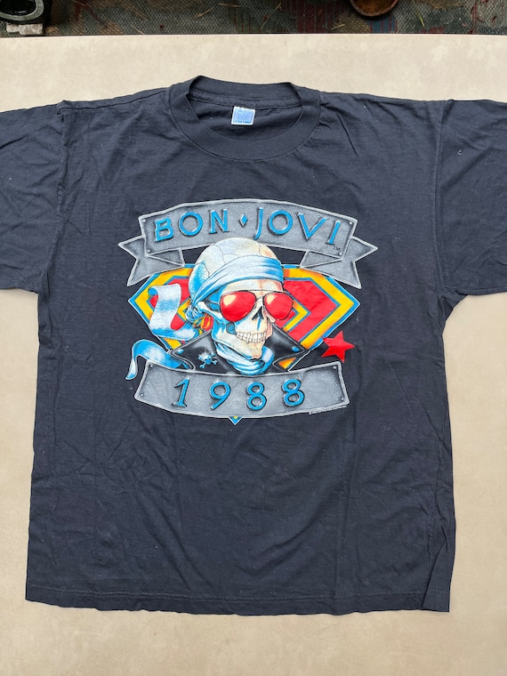 Vintage Bon Jovi 1988 T-shirt - Etsy