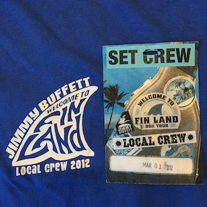 Jimmy Buffett Welcome to Finland Local Crew 2012 T-Shirt with Working Pass