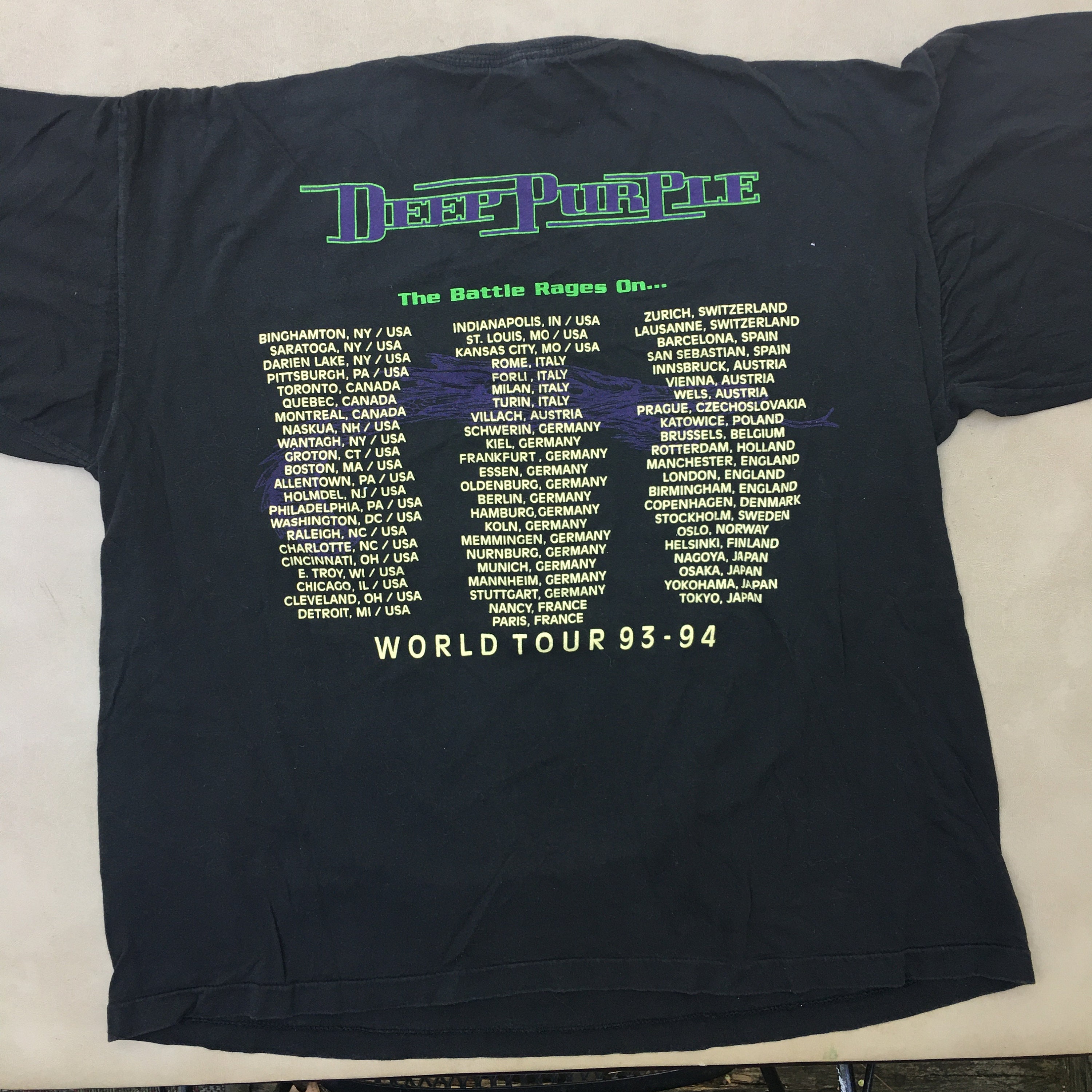 Vintage Deep Purple the Battle Rages On… World Tour 93-94 T-shirt