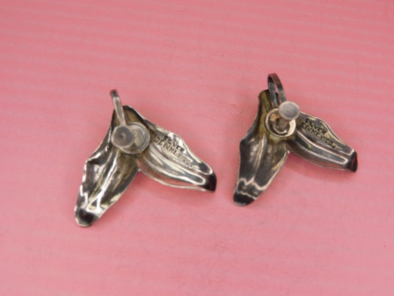 Vintage Sterling made in Mexico Screwback Earrings - image 3