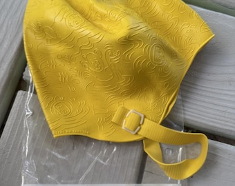 Vintage gele zwemmuts met schattig ontwerp. Vintage NIEUW, Spectra zwemmuts voor kinderen.