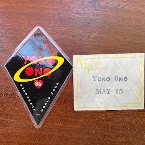Vintage YOKO ONO Starpeace World Tour 86 All Access Pass with BGP Working Pass