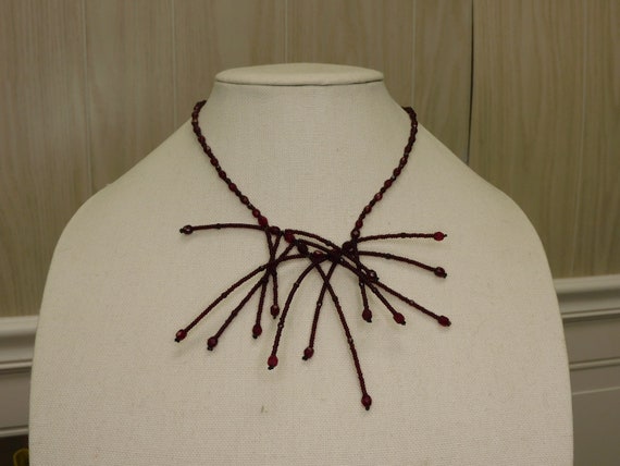 Vintage Garnet Spray Necklace - image 1